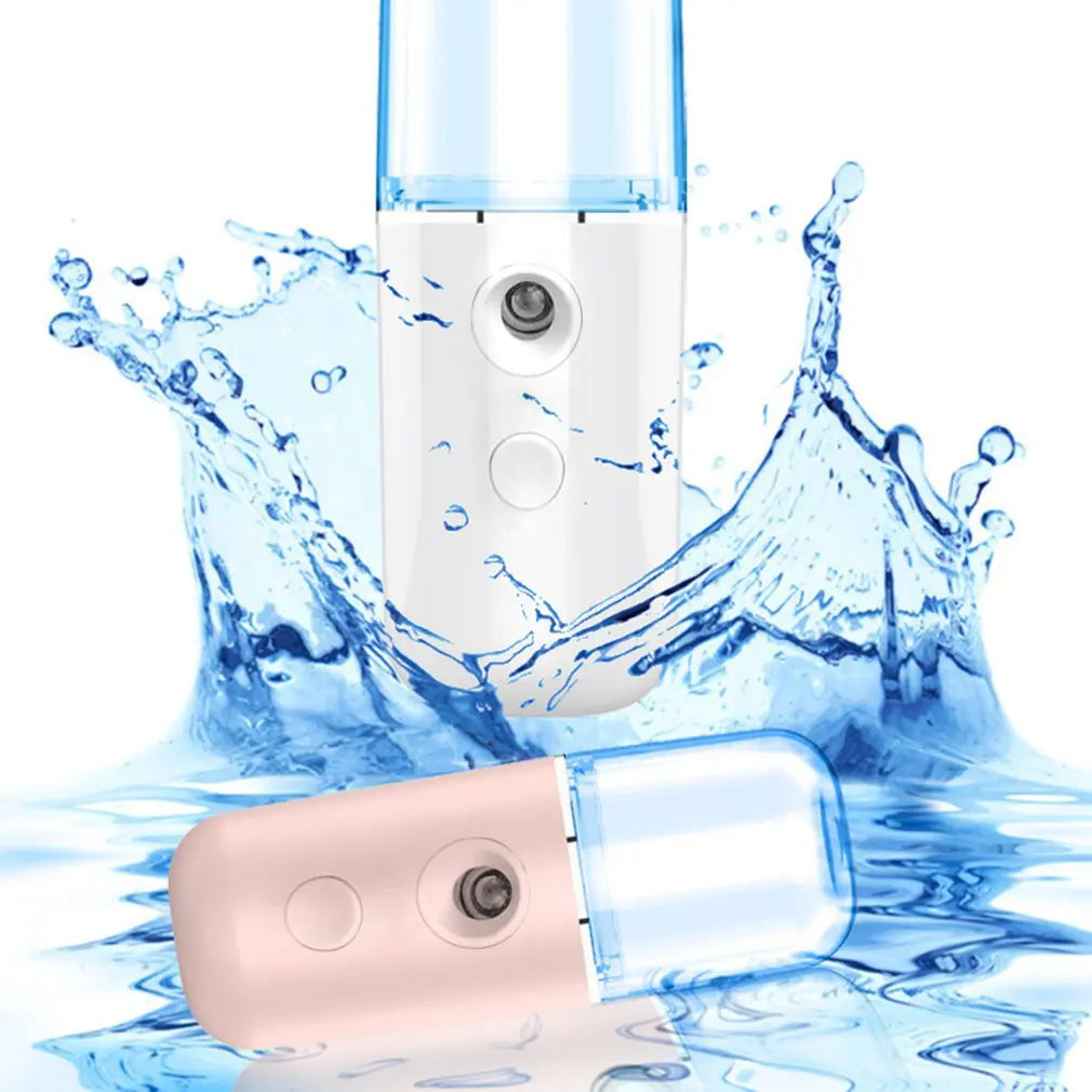 Mini Portable Nano Spray Water Replenisher Hydration Instrument  Rechargeable Facial Steamer Beauty Moisturizing Humidifier