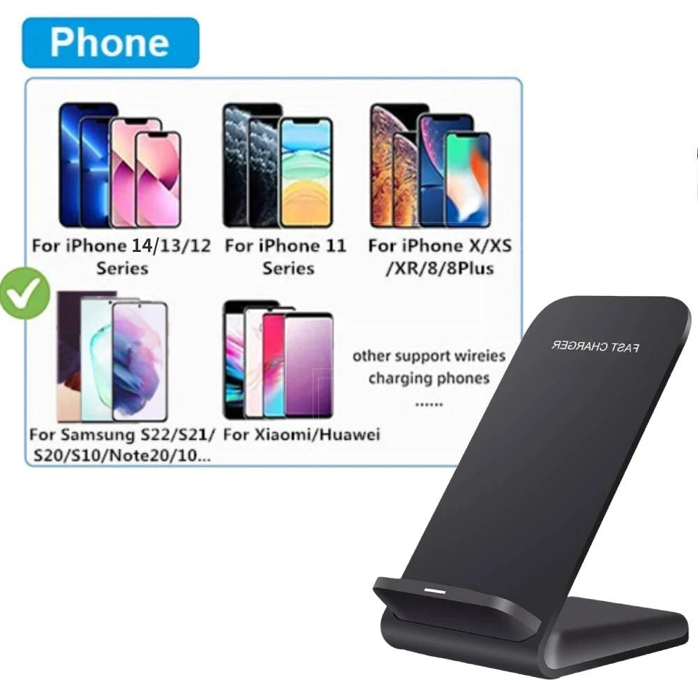 New 100W Wireless Charger Stand For iPhone 14 13 12 Pro Max 11 XS XR X 8 Samsung S22 S21 S20 Type C Fast Charging Dock Station