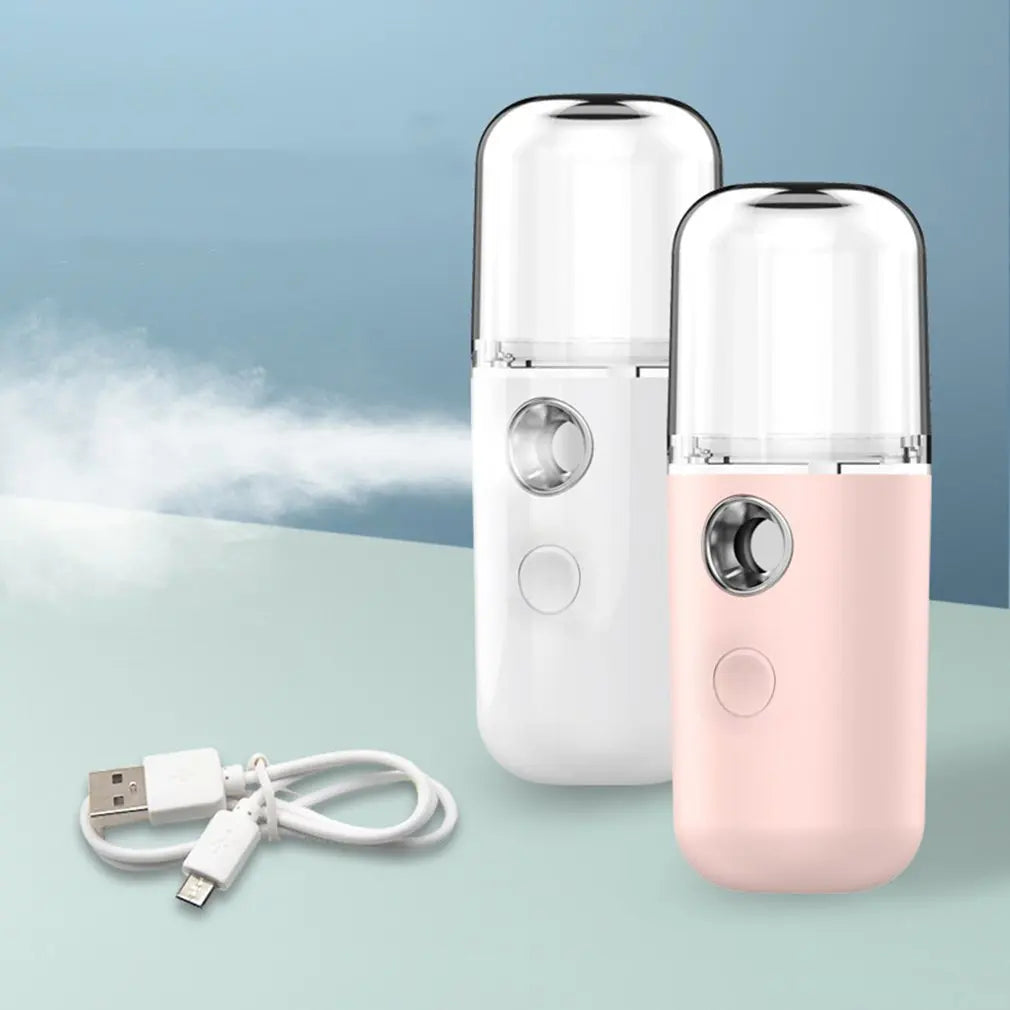 Mini Portable Nano Spray Water Replenisher Hydration Instrument  Rechargeable Facial Steamer Beauty Moisturizing Humidifier